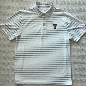 Under Armour Texas Tech White and Black Striped Polo Shirt